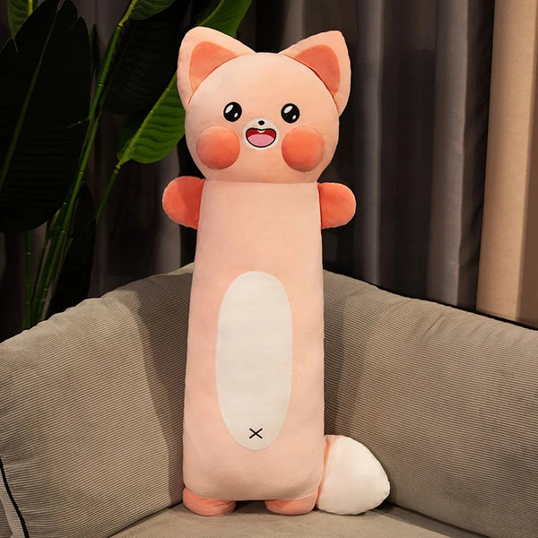 Cute Cat Plush Doll Soft Long Body Raccoon Pillow Stuffed Toys Kawaii Kids Girls