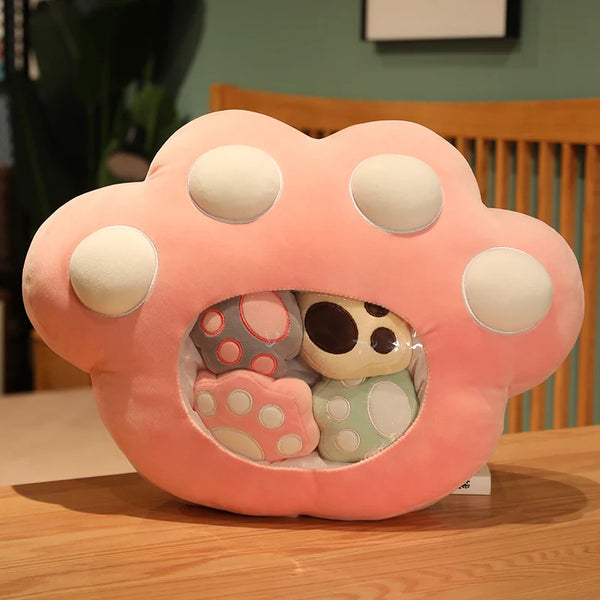 5pcs Snack Pudding Cat Paw Plush Toys Gift Set