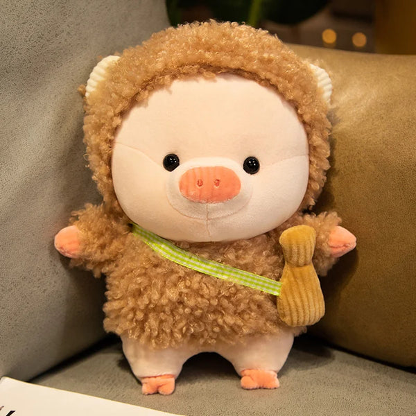 Lovely Pig Plush Toy in Rabbit & Bear Cosplay – Soft Stuffed Animal for Kids