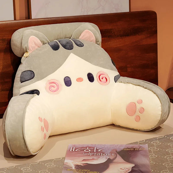 Soft Cartoon Cats Pillow – Plush Lumbar Support Chair Cushion & Home Decor