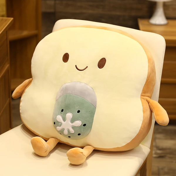 Creative Toast Sliced Bread Toy 45*40cm 13 Kinds Combining Fruits Animals Cute Smile Figured Food Pillow with Legs Arms Gift