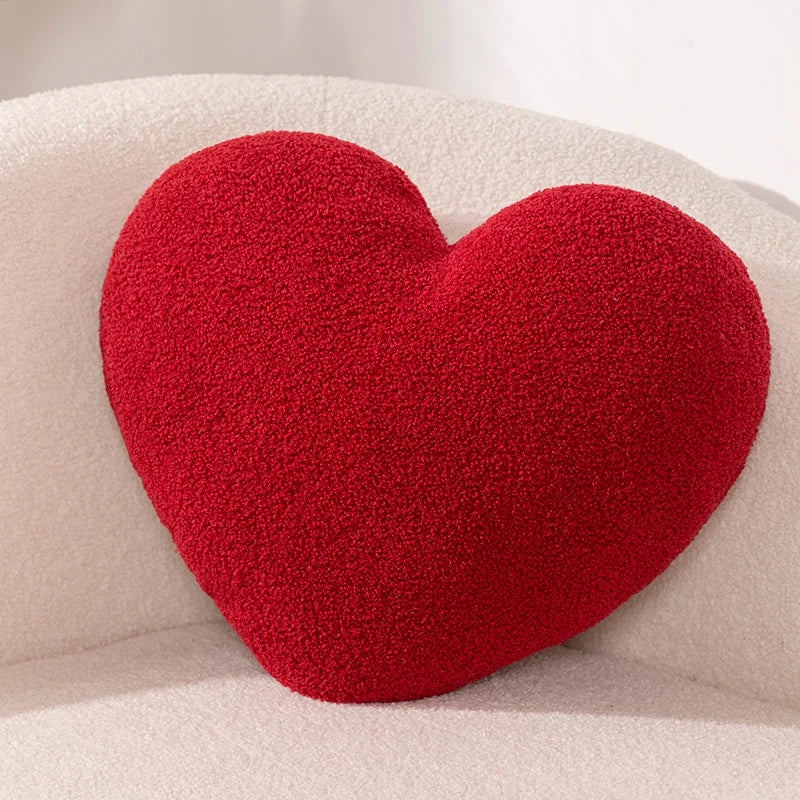 Plush Heart Pillow Stuffed White Red Say Love Plushie Wedding Party Sofa Chair Bed Home Room Decor Present