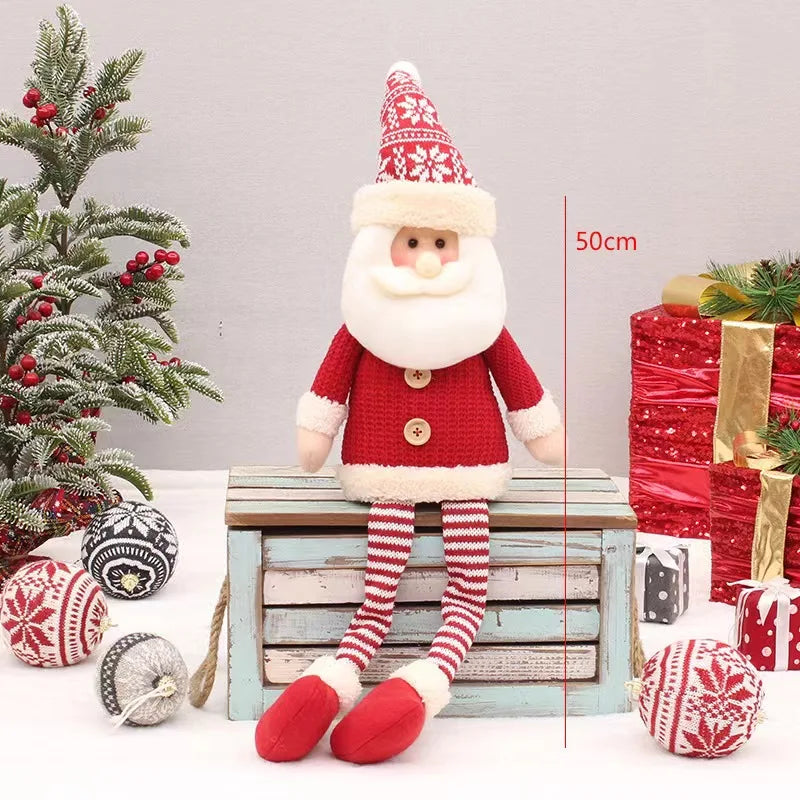 30-70CM Christmas Present Santa Claus Scalable Plush Toy – A Kawaii Holiday Hug You Can Stretch