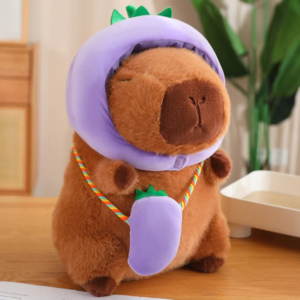 Capybara Cosplay Plush Series – Strawberry, Turtle, Poop, Hamburger