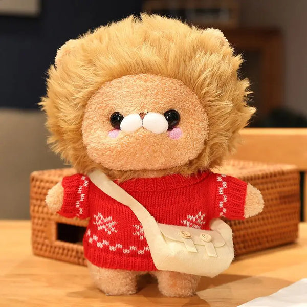 Cafe Lion Plush Toys Golden Lion King Clothes Cartoon Stuffed Dolls Ducks