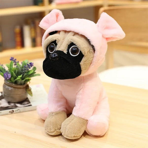 Kawaii Dog Stuffed Cute Dress up Bulldog Animal Toys Lovely Dolls for Children