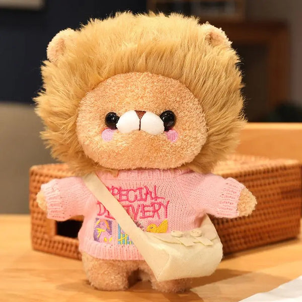 Cafe Lion Plush Toys Golden Lion King Clothes Cartoon Stuffed Dolls Ducks