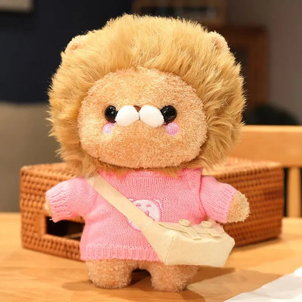 Cafe Lion Plush Toys Golden Lion King Clothes Cartoon Stuffed Dolls Ducks