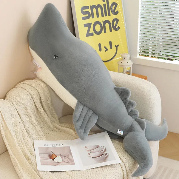 Lifelike Sperm Whale Plush Toy – Soft Sea Animal Cushion