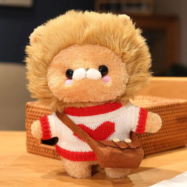 Cafe Lion Plush Toys Golden Lion King Clothes Cartoon Stuffed Dolls Ducks