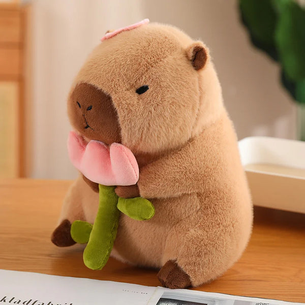 Cosplay Capybara Plushie in Veggie Hoodie Bee Hamburger & Cute Cloth Outfits