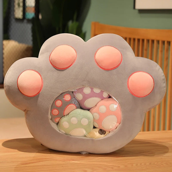 5pcs Snack Pudding Cat Paw Plush Toys Gift Set