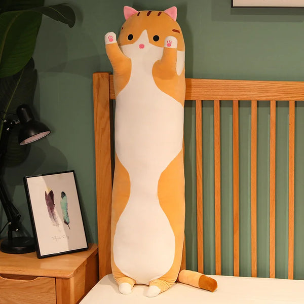 Funny Joy Cute Soft Long Cat Plush Toys Pause Office Nap Pillow Bed Sleep Home Decor