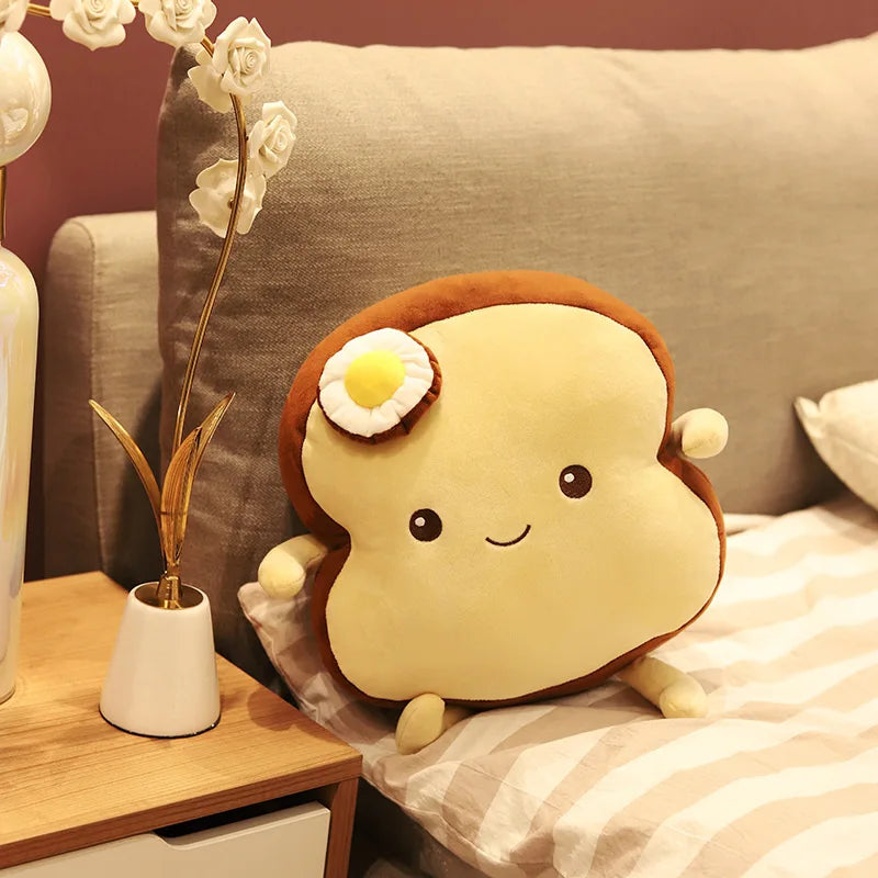 Cute Toast Plush Pillow – Soft Kawaii Bread Toy for Kids and Cozy Gifts