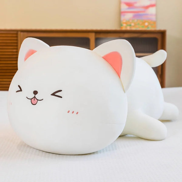 Cute Soft Cat Plush Pillow – Kawaii Sofa Cushion for Kids