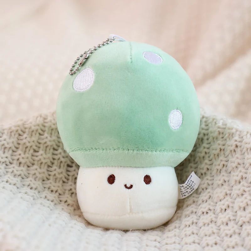 Kawaii Colorful Mushroom Plush Keychain – Pocket-Sized Whimsy for Everyday Joy