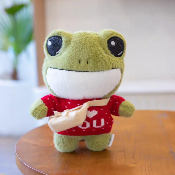 Cute Big Eyes Frog Plush Toy Stuffed Animals Soft Sweater