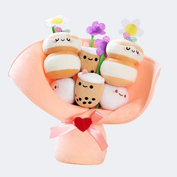 Kawaii Boba Flower Plush Toy Bouquet – A Sweet Twist on Traditional Gifting