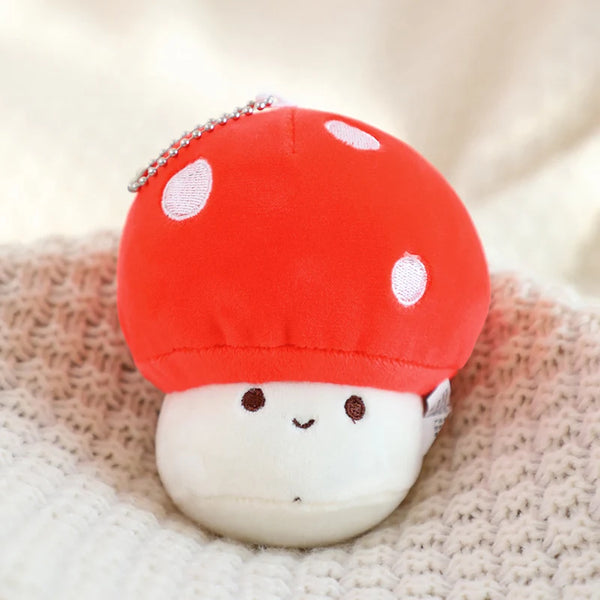 Kawaii Colorful Mushroom Plush Keychain – Pocket-Sized Whimsy for Everyday Joy