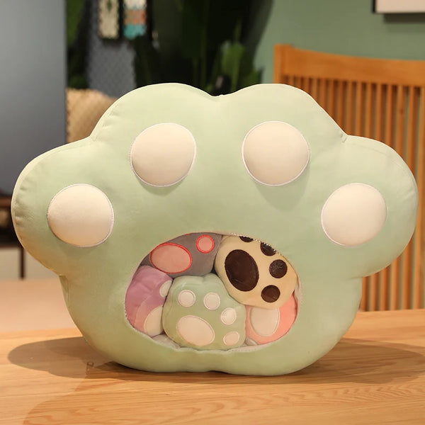 5pcs Snack Pudding Cat Paw Plush Toys Gift Set