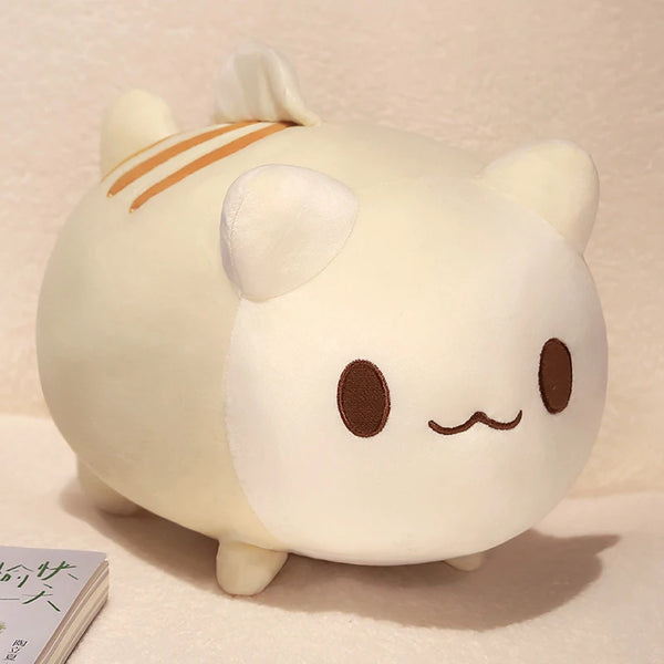Cute Cat Plush Toy Stuffed Fluffy Cat with Fish Tail Kawaii Cat Soft Doll Toy Gift