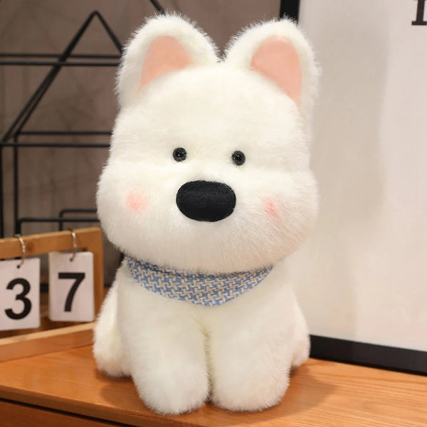 Cute Plush West Highland Dog Plush Toy White Terrier Dolls Stuffed Soft Dog