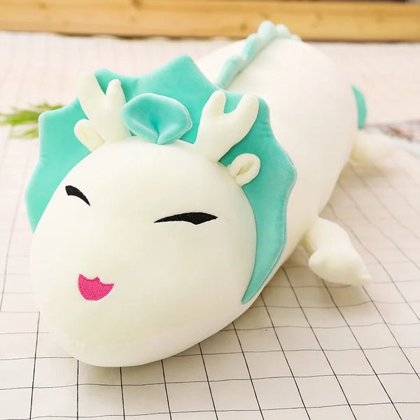 Cute Long Dragon Plush Toy Soft Cartoon Animal Three Colors Dinosaur Stuffed Doll
