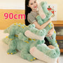 Bonito macio verde gigante crocodilo brinquedo de pelúcia fofo completo animal de pelúcia travesseiro boneca selva jacaré sofá almofada presentes aniversário