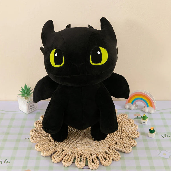 Cute kawaii flying dragon plush toy, black and white dinosaur is suitable for holiday