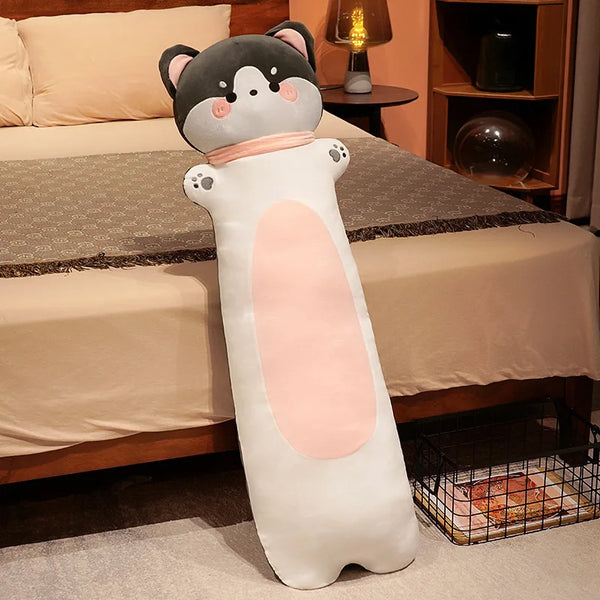 Cute Soft Long Fox Cat Monkey Rabbit Husky Plush Toys Stuffed Animal Cushion