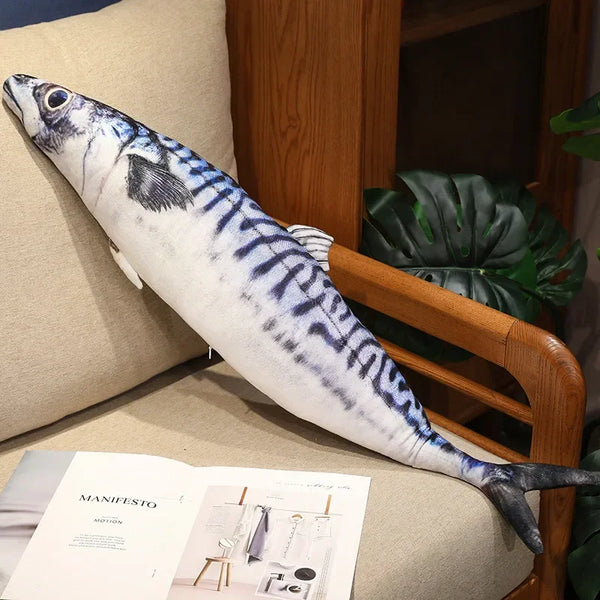 3D Simulation Fish Plush Trout Toys Stuffed Tuna Salmon Autumn Saury Grouper Plush Pillow Creative Sofa Pillow Cushion Gift Kids Toy