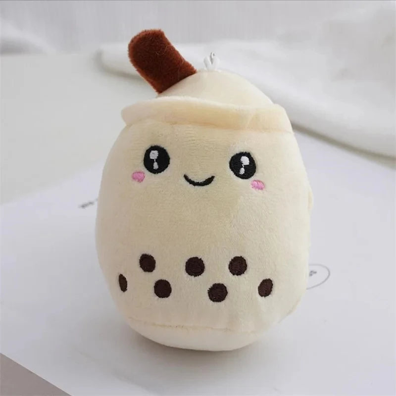 Cute Stuffed Plush Bubble Tea Food Milk Cup Plushie Pillow Mini Simulation Keychain Pendant Soft Plush Doll Toys Gifts for Kids