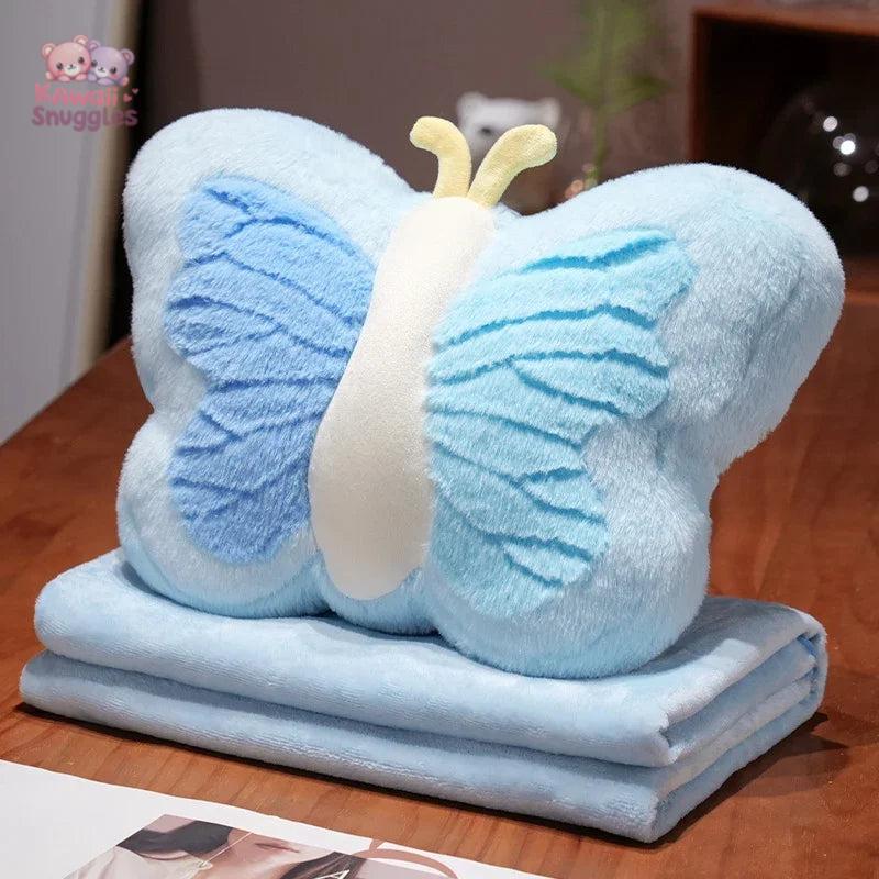 3 Colors Plush Butterfly Pillow Toy with Blanket Kawaii Snuggle