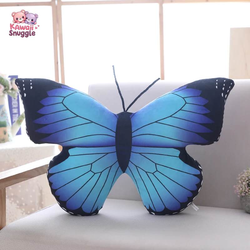 Soft Butterfly Plush Pillow – A Cozy Touch of Elegance Blue Kawaii Snuggle