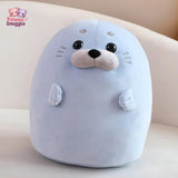 Plush Seal Round Pillow – The Softest Ocean Buddy Blue Kawaii Snuggle