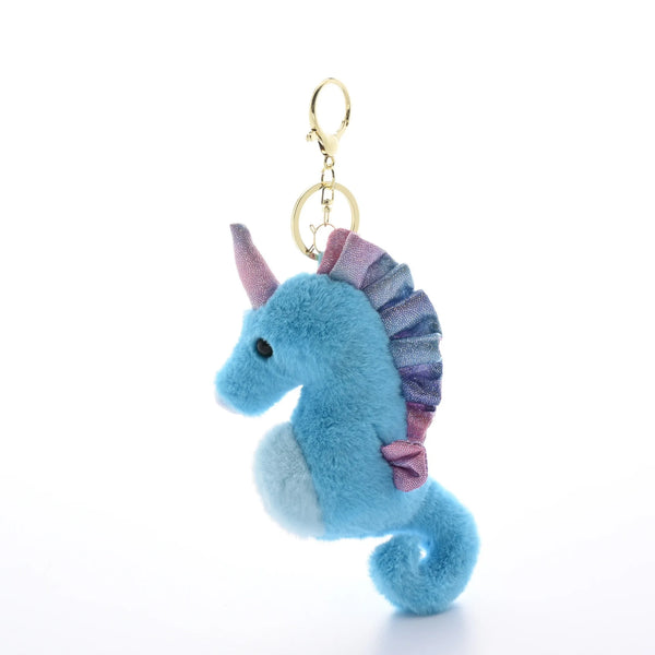 12cm Cute Seahorse Plush Toy Soft Sea Animal Hippocampus Doll Keychain Pendant Backpack Birthday Gifts
