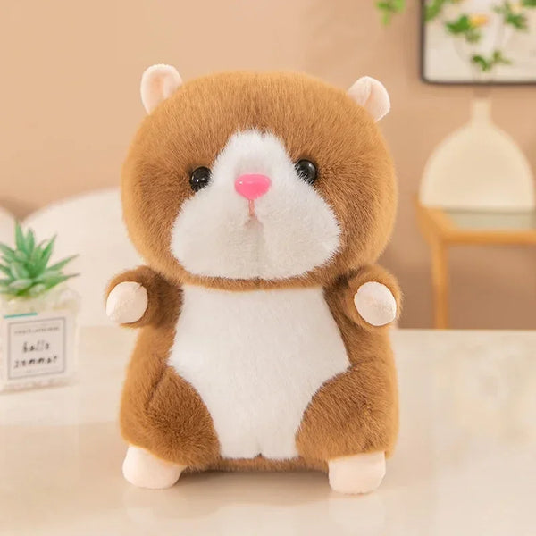 Cute Hamster Wear Hat Plush Toys Sleeping Soft Stuffed Guinea Pig Pillow Cartoon Animal Sofa Cushion Home Decoration Lovely Gift
