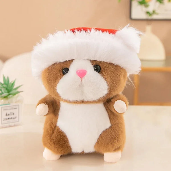 Cute Hamster Wear Hat Plush Toys Sleeping Soft Stuffed Guinea Pig Pillow Cartoon Animal Sofa Cushion Home Decoration Lovely Gift