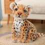 28/32cm Simulation White Leopard Lifelike Animal Plushie Sitting Spotted Leopard Nice Gifts For Friends Home Decro