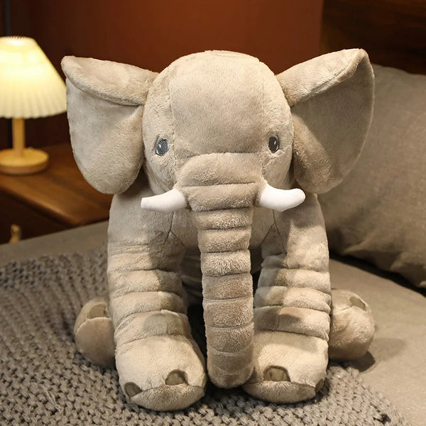 1Cute Plush Elephant Doll Toy Kids Play Back Cushion Cute Stuffed Elephant