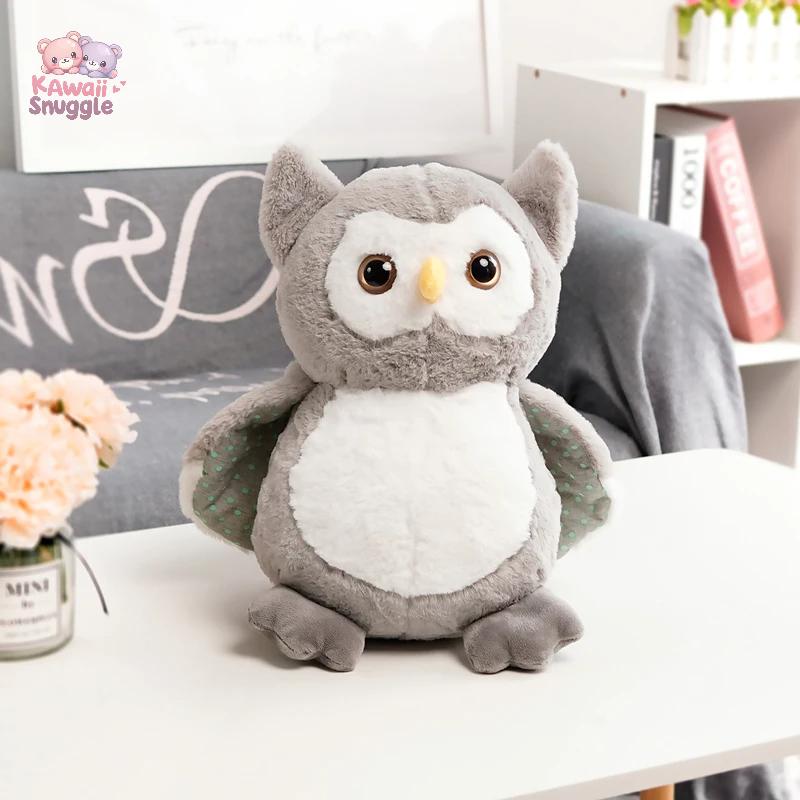 Soft Plush Cartoon Owl Toy – Stuffed Doll GRAY Kawaii Snuggle