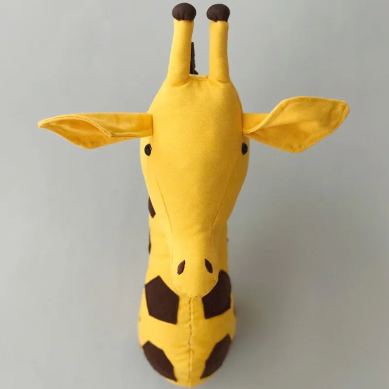 3D Zebra/Elephant/Giraffe Animal Head Wall Mount Children Stuffed Toys Kids Room Wall Home Decoration Accessories Birthday Gifts