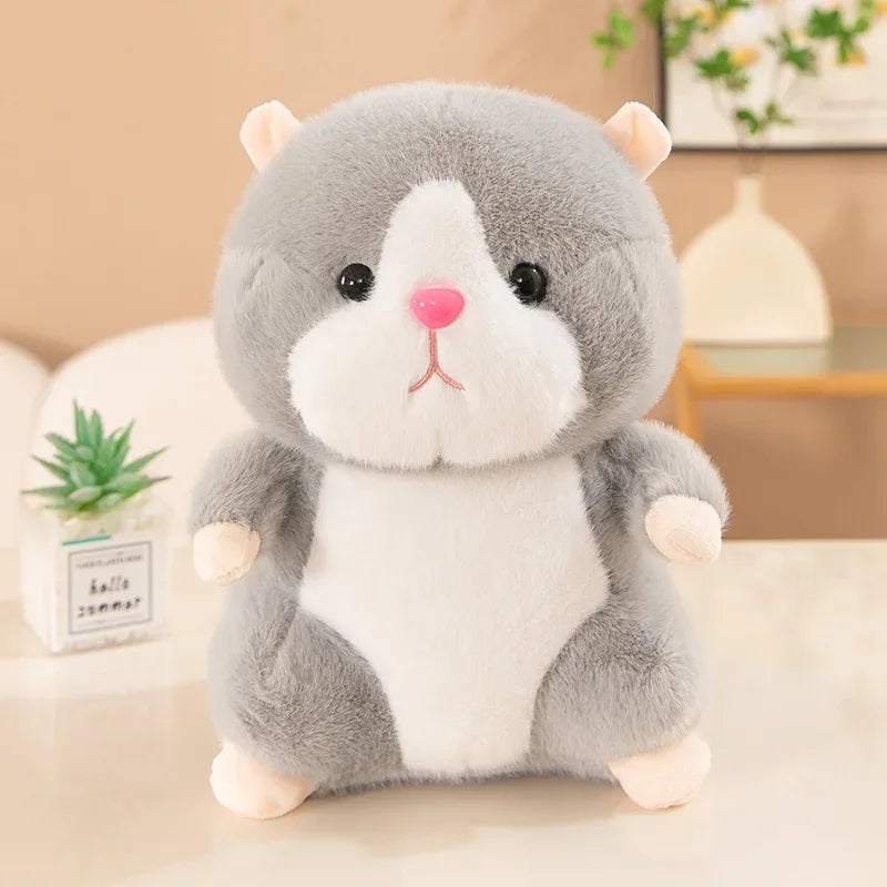 Cute Hamster Wear Hat Plush Toys Sleeping Soft Stuffed Guinea Pig Pillow Cartoon Animal Sofa Cushion Home Decoration Lovely Gift