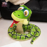 Simulated Green Snakes Plush Toy – Funny Stuffed Snake Plushie Green Kawaii Snuggle