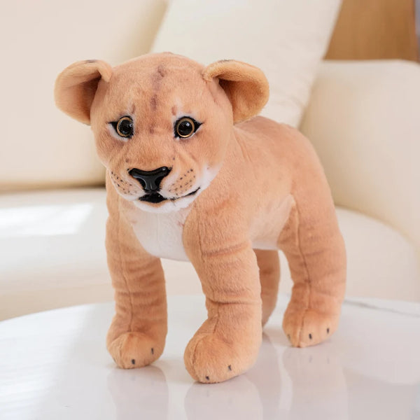 30cm Simulation Stand Lion Snow Leopard Plush Toys Home Decor Stuffed Cute Animals Dolls Soft Real Like Pillow for Boys Gift