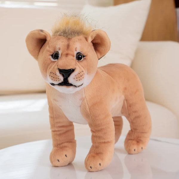30cm Simulation Stand Lion Snow Leopard Plush Toys Home Decor Stuffed Cute Animals Dolls Soft Real Like Pillow for Boys Gift