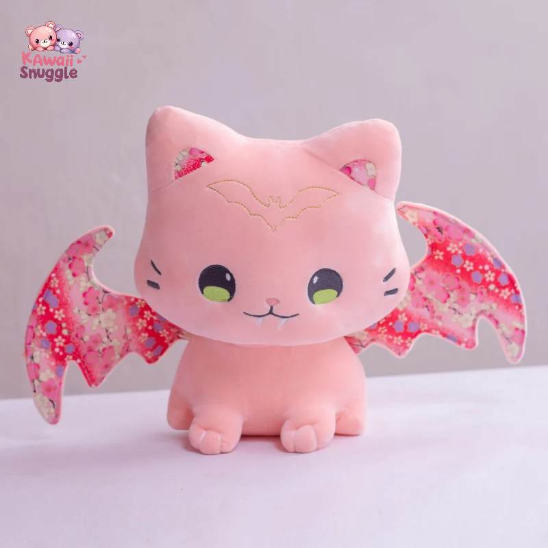 Japanese Sakura Cat Flying Wings A Whimsical Touch of Magic Pink Kawaii Snuggle