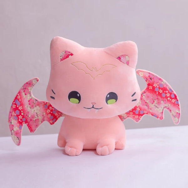 Cute Pink Sakura Cat Plush Toy – Adorable Flying Bat Plush for Gifts