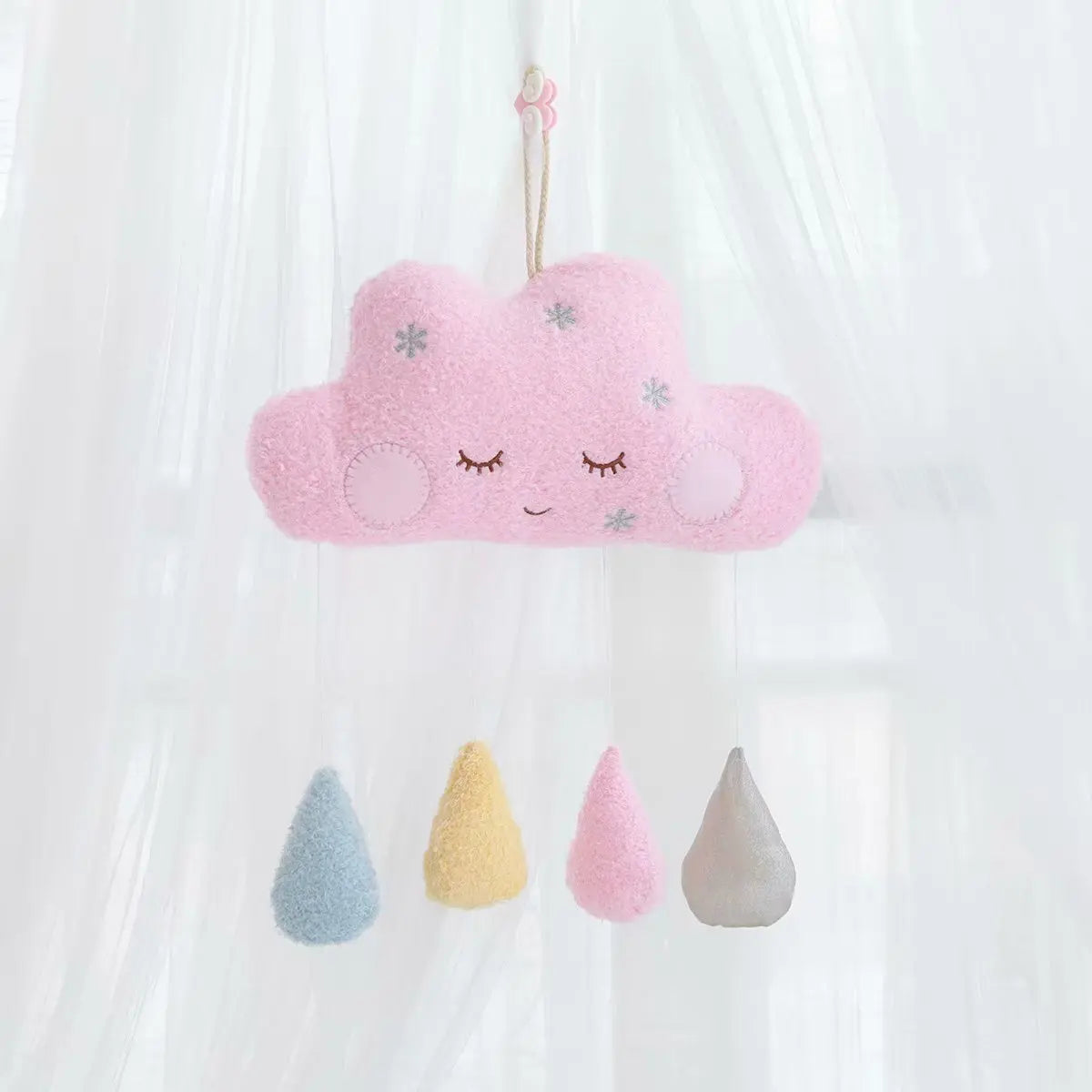 Cute Cloud Moon Rain Drops Plush Toys Wall Hanging – A Whimsy of Weather and Wonder
