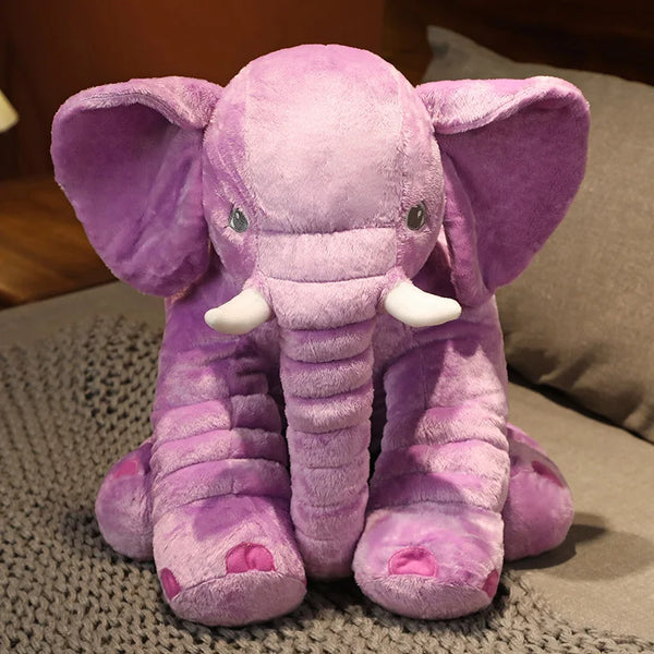 1Cute Plush Elephant Doll Toy Kids Play Back Cushion Cute Stuffed Elephant